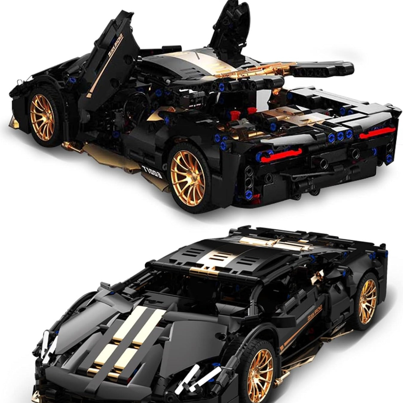 Adult advanced building blocks Black Gold Sports Car – Wtytoy